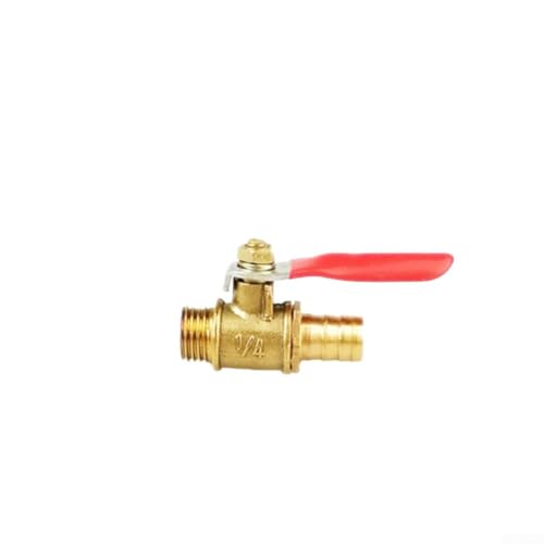 Kleiner Messing-Kugelhahn mit rotem Griff für Wasserleitungen und Erdgasanlagen mit explosionsgeschütztem Design und Druckfestigkeit für sichere Durchflusskontrolle (2 Punkte 8 mm) von HanOaki
