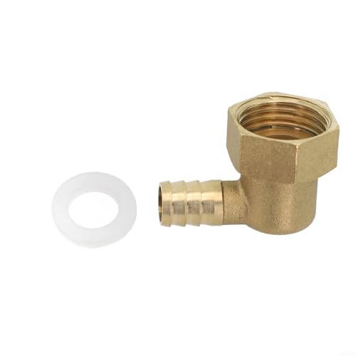Messing Schlauchstutzen Kupplung Endverbinder 90 Grad Union Ellenbogen Rohr Fitting Adapter für Wasser Gas Öl Systeme mit Gewinde auslaufsichere Dichtung (8 mm) von HanOaki