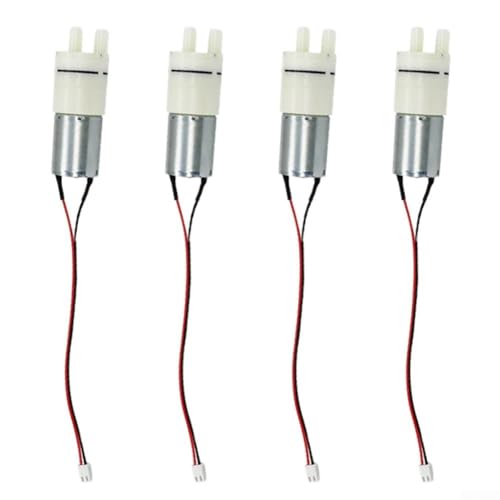 Mini-Membran-Wasserpumpe, 12 V Gleichstrom, 4 Stück, selbstansaugend 3 W, 1,2 l/min mit 2-poligen Schnallenanschlüssen für Wasserspender, Teeöfen, Luftbefeuchter von HanOaki