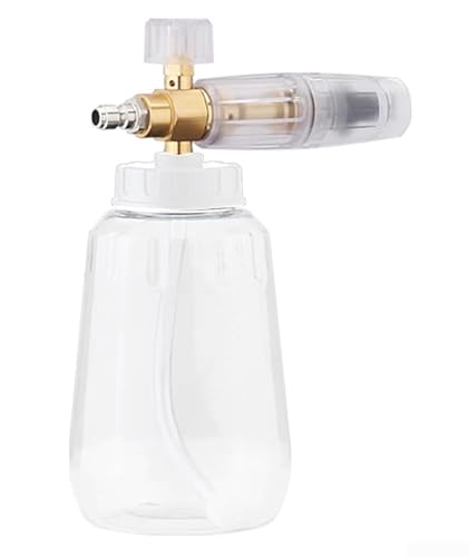 Schaumtopf für die Autowäsche mit 1 l Seifenflasche, 1/4 Schnellanschluss für einfache Installation, verstellbare Düse und eingebauter Filter für reibungslose Seifenspender (transparent 1L) von HanOaki