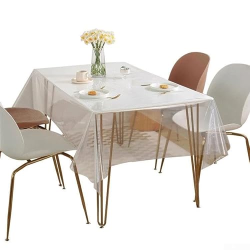 Transparente PVC-Tischdecke, wasserdicht, ölfleckenabweisend, Tischschutz für Esstische (140 x 180 cm) von HanOaki