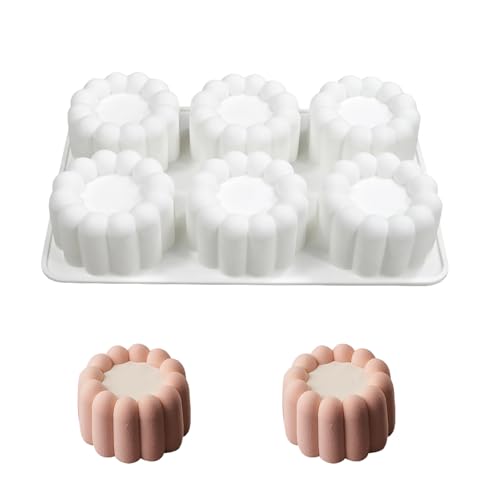 HanQZen 3D Erdbeere & Himbeere Silikon Backformen Set - Flexible Dessertformen für Mousse-Kuchen, Brownies, Gelee, Eis & Süßigkeiten (Frucht-Muster) ((Runde Blüte)(Weiß)) von HanQZen