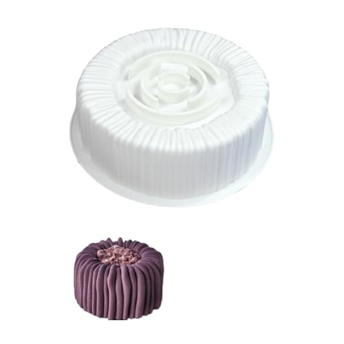 HanQZen 3D Erdbeere & Himbeere Silikon Backformen Set - Flexible Dessertformen für Mousse-Kuchen, Brownies, Gelee, Eis & Süßigkeiten (Frucht-Muster) ((großes Samtkuchen-Stück)(Weiß)) von HanQZen