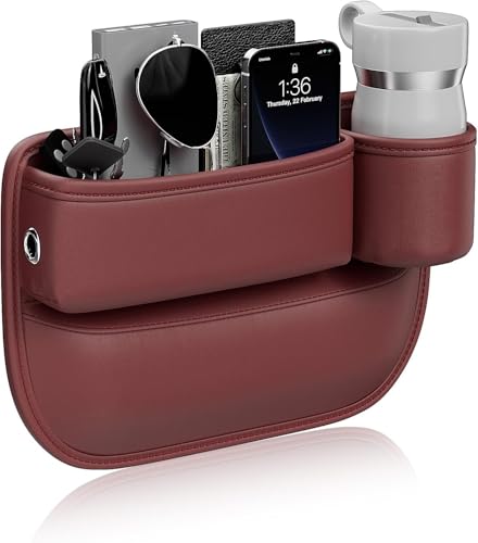 HanYT Auto Organizer Sitzspalt Aufbewahrungsbox für BENZ GL 2013-2016, mit Ladekabelloch der Seite Konsolen-Seitentaschen-Organizer. von HanYT