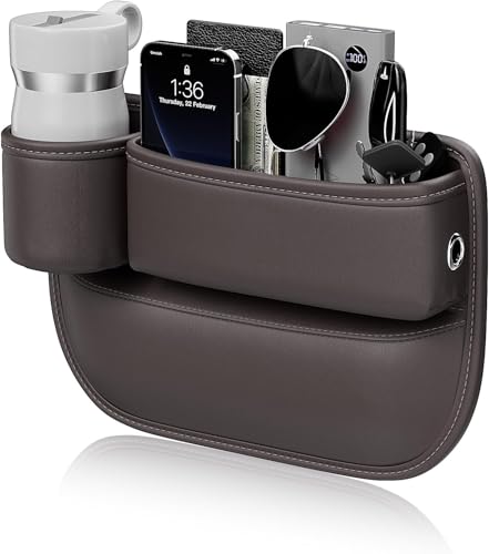 HanYT Auto Organizer Sitzspalt Aufbewahrungsbox für BENZ GLE 2019-2024, mit Ladekabelloch der Seite Konsolen-Seitentaschen-Organizer. von HanYT