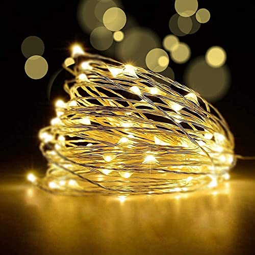 HanYun Fairy String Lights, USB-betriebene Lichterkette Kupferdraht mit Fernbedienung, mit 8 Modi und Timer für Balkon Weihnachten Innen Aussen Dekoration (20m, Warmweiß) von HanYun