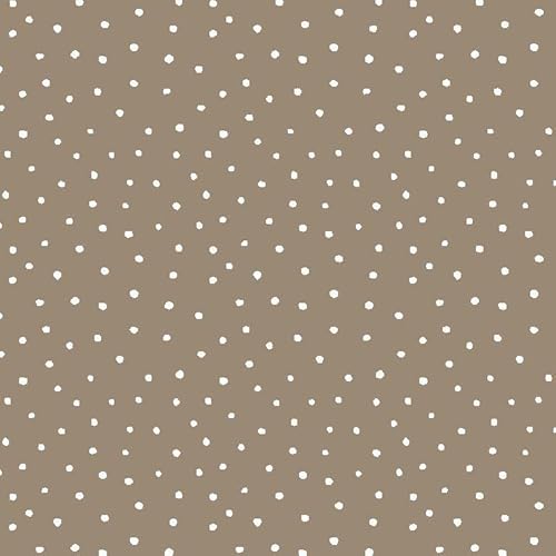 Double Gauze Design Little Dots 130 g/m² ca.132 cm col. 009 taupe von Hanabi