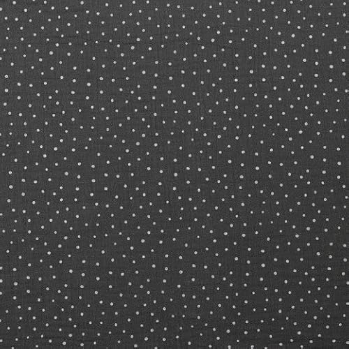 Double Gauze Design Little Dots 130 g/m² ca.132 cm col. 022 dunkelgrau von Hanabi