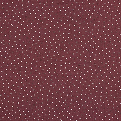 Double Gauze Design Little Dots 130 g/m² ca.132 cm col. 031 bordeaux von Hanabi