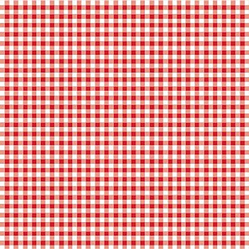 Hanabi 03085 Baumwolle Design Check 2,7 mm, rot, 1 m x ca. 1,44 m von Hanabi