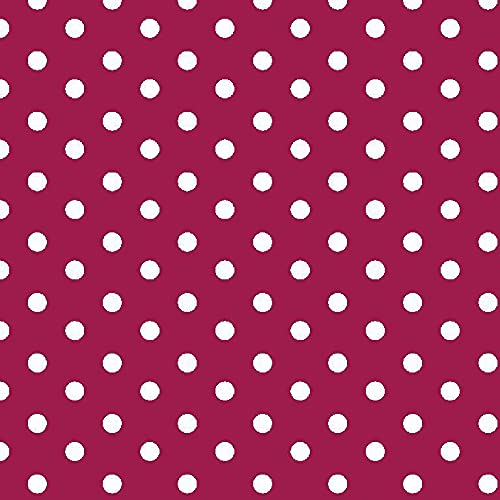 Hanabi 04949 Baumwolle Design Dots, kirschrot, 1 m x ca. 1,5 m von Hanabi