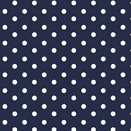 Hanabi 04949 Baumwolle Design Dots, navy, Zuschnitt 1 m x ca. 1,5 m von Hanabi