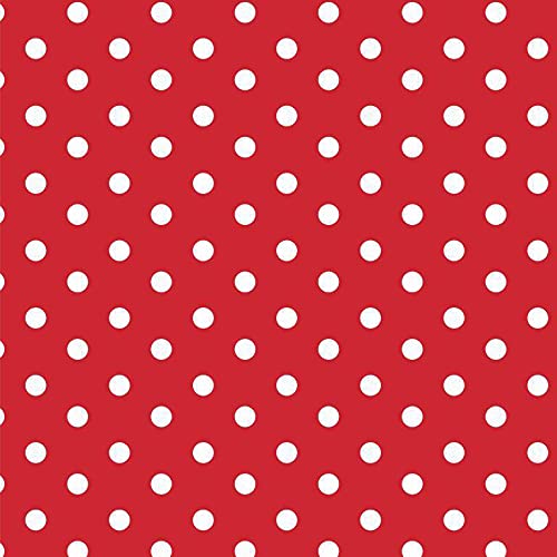 Hanabi 04949 Baumwolle Design Dots, rot, 1 m x ca. 1,5 m von Hanabi