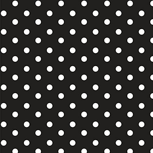 Hanabi 04949 Baumwolle Design Dots, schwarz, 1 m x ca. 1,5 m von Hanabi