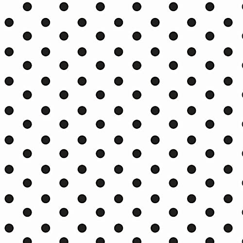 Hanabi 04949 Baumwolle Design Dots, weiß/schwarz, 1 m x ca. 1,5 m von Hanabi