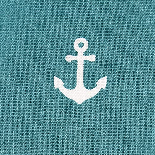 Hanabi 08600 Baumwollstoff Poplin Anchor, Baumwolle, petrol, 1 m x ca. 1,5 m von Hanabi