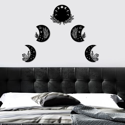 Elegant Black Decorative Metal Wall Accessory (5 Pieces) | 100% Metal, 1.5 mm Thickness | Perfect for Home Decor, Easy Wall Mounting, Stylish Design von Hanah Home
