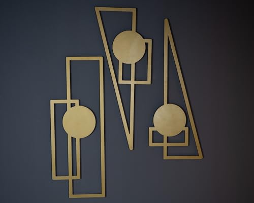 Elegant Decorative Metal Accessory Set (3 Pieces), Gold, 34 x 85 cm | 100% Steel, 1.2 mm Thickness | Perfect for Home Decor & Stylish Spaces von Hanah Home