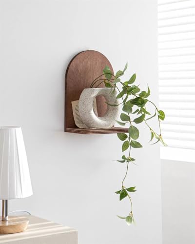 Elegant Walnut Wall Shelf (2 Pieces), 16 x 26 x 9 cm | 100% Plywood, 8 mm Thickness | Stylish Storage Solution for Modern Home Decor von Hanah Home