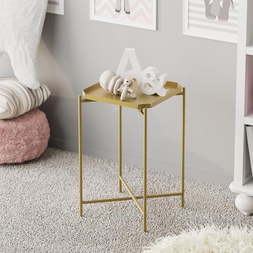 Hanah Home Elegant Gold Metal Coffee Table, 46 x 56 x 46 cm | 100% Durable Metal, Lightweight at 3.11 kg | Perfect for Modern Living Rooms & Stylish Decor von Hanah Home