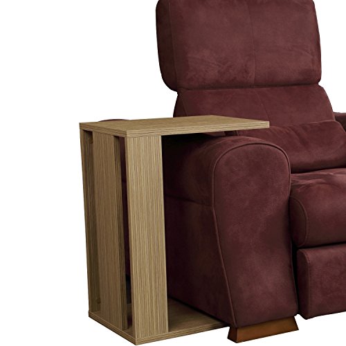 Hanah Home Elegant Walnut Side Table with Hidden Casters, 35 x 61 x 45 cm | 100% Melamine Coated Particle Board, 18 mm Thick | Perfect for Modern Living Spaces von Hanah Home