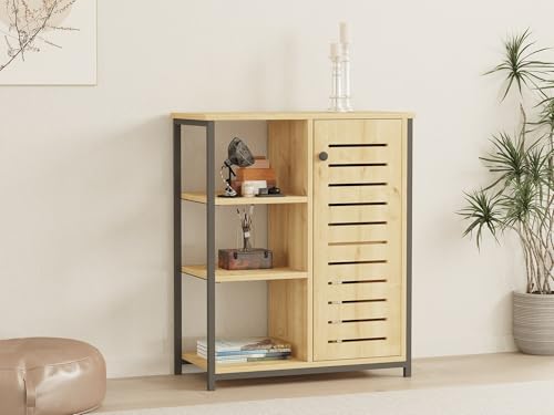 Hanah Home Industrial Bookshelf, Sapphire & Black, 72 x 83.7 x 34 cm | 100% Melamine Coated Particle Board, 18 mm Thick, Sturdy Metal Frame | Stylish Storage Solution for Modern Spaces Hanah Home Industrial Bookshelf, Sapphire & Black, 72 x 83.7 x 34 cm | 100% Melamine Coated Particle Board, 18 mm Thick, Sturdy Metal Frame | Stylish Storage Solution for Modern Spaces von Hanah Home