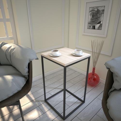 Hanah Home Industrial Side Table, Oak Finish, 35 x 62 x 35 cm | 100% Melamine Coated Particle Board, 18 mm Thick | Sturdy Metal Legs, Perfect for Hotel & Modern Spaces Hanah Home Industrial Side Table, Oak Finish, 35 x 62 x 35 cm | 100% Melamine Coated Particle Board, 18 mm Thick | Sturdy Metal Legs, Perfect for Hotel & Modern Spaces von Hanah Home