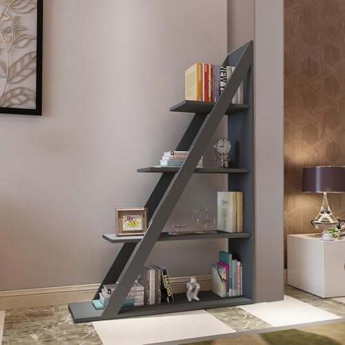 Hanah Home Modern Anthracite Bookshelf, 100 cm x 150 cm x 29.5 cm | 100% Melamine Coated Particle Board, 18 mm Thick | Wall-Mountable, Scandinavian Design, Stylish Storage Solution Hanah Home Modern Anthracite Bookshelf, 100 cm x 150 cm x 29.5 cm | 100% Melamine Coated Particle Board, 18 mm Thick | Wall-Mountable, Scandinavian Design, Stylish Storage Solution von Hanah Home