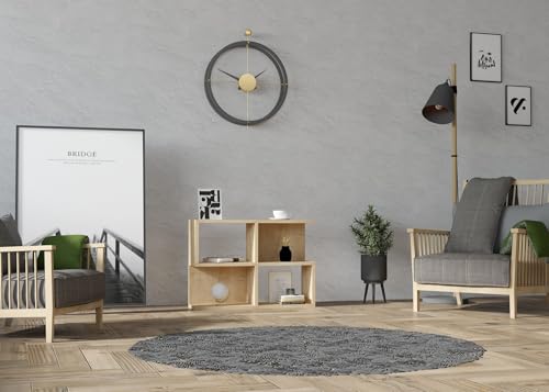 Hanah Home Modern Oak Side Table, 70 cm x 50 cm x 20 cm | 100% Melamine Coated Particle Board, 18 mm Thick | Wall-Mountable with Additional Storage & Shelves von Hanah Home
