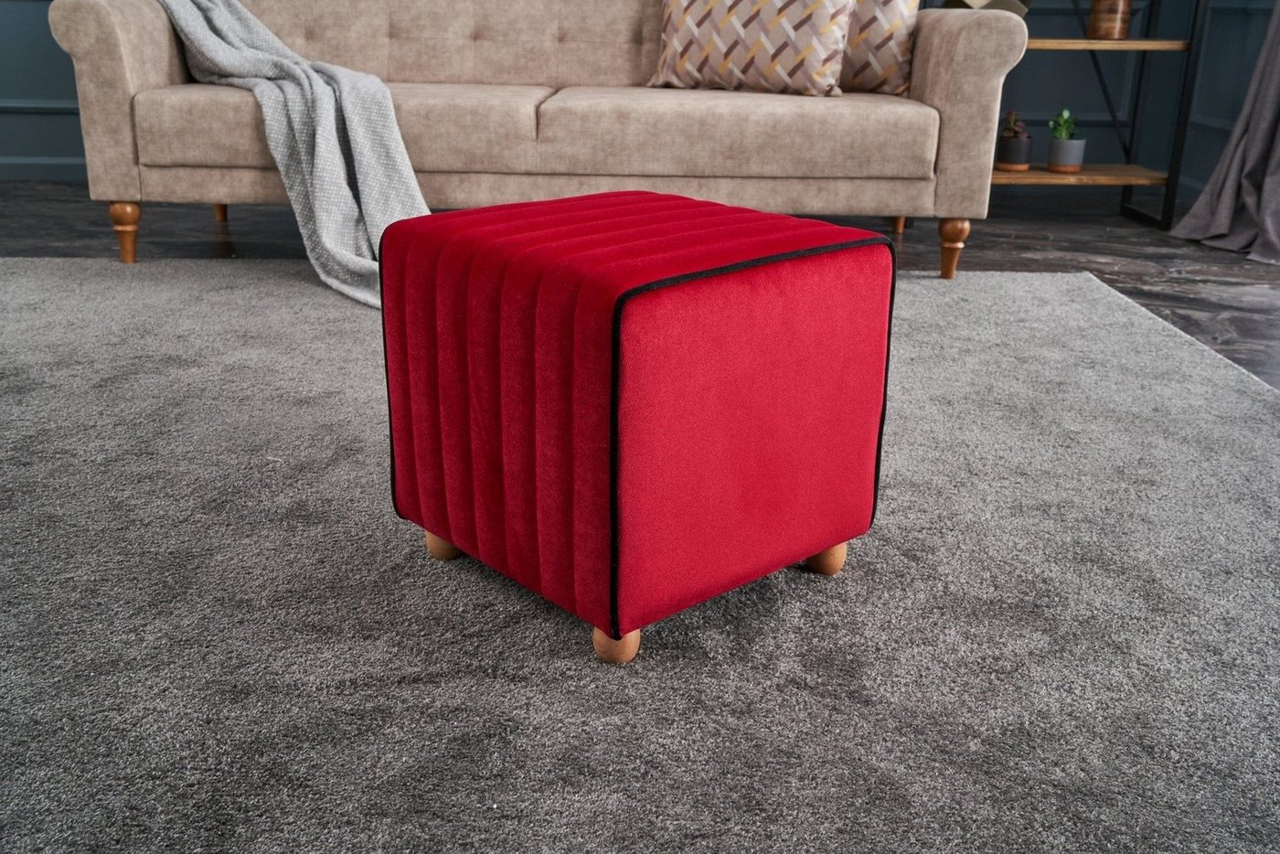 Skye Decor Pouf BLC1638, rot, Klassische Sitzsäcke, %100 Polyester & Velvet von Skye Decor