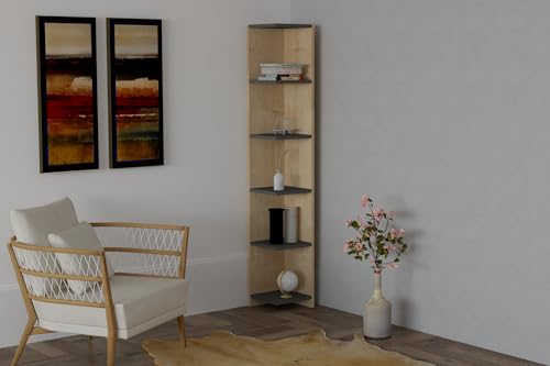 Hanah Home Scandinavian Bookshelf, Sapphire & Anthracite, 160 cm x 25 cm x 25 cm | 100% Melamine Coated Particle Board, 18 mm Thick | Stylish & Functional Storage Solution von Hanah Home