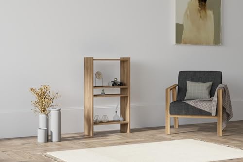 Hanah Home Scandinavian Wall-Mounted Bookshelf, Walnut Finish, 52.4 x 90 x 22 cm | 100% Melamine Coated Particle Board, 18 mm Thick | Stylish & Space-Saving Design Hanah Home Scandinavian Wall-Mounted Bookshelf, Walnut Finish, 52.4 x 90 x 22 cm | 100% Melamine Coated Particle Board, 18 mm Thick | Stylish & Space-Saving Design von Hanah Home
