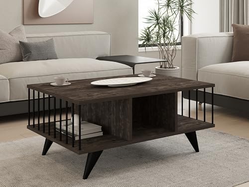 Hanah Home Stylish Anthracite Coffee Table, 90 x 60 x 40 cm | 100% Melamine Coated Particle Board, 18 mm Thick | Modern Design for Living Room & Lounge von Hanah Home