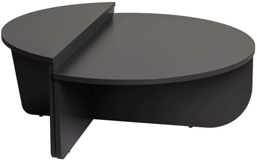 Hanah Home Stylish Anthracite Coffee Table Set (2 Pieces), 100% Melamine Coated Particle Board, 18 mm Thick | 90x60x30 & 85x30x35 cm | Modern Design for Living Room von Hanah Home