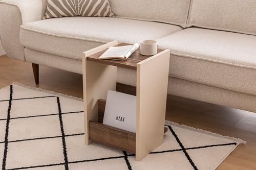Hanah Home Stylish Side Table with Metal Frame, Walnut & Beige, 31.6 x 31 x 48 cm | 100% Melamine Coated Particle Board, 18 mm Thick | Perfect for Modern Living Spaces Hanah Home Stylish Side Table with Metal Frame, Walnut & Beige, 31.6 x 31 x 48 cm | 100% Melamine Coated Particle Board, 18 mm Thick | Perfect for Modern Living Spaces von Hanah Home