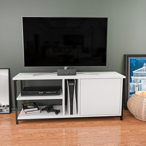 Hanah Home Stylish TV Stand, Black & White, 120 x 35.3 x 50.8 cm | 100% Melamine Coated Particle Board, 18 mm Thick | Modern Design for Living Room & Entertainment Spaces Hanah Home Stylish TV Stand, Black & White, 120 x 35.3 x 50.8 cm | 100% Melamine Coated Particle Board, 18 mm Thick | Modern Design for Living Room & Entertainment Spaces von Hanah Home