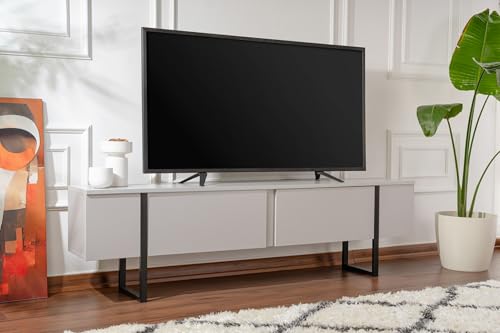 Hanah Home Stylish TV Stand, Grey & Black, 180 x 50 x 29.5 cm | 100% Melamine Coated Particle Board, 18 mm Thick | Modern Design for Living Room & Entertainment Spaces von Hanah Home