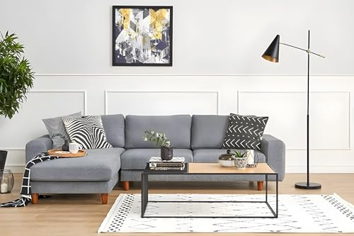 Hanah Home Stylish Walnut Coffee Table, 120 x 40 x 40 cm | 100% MDF with Sturdy Metal Legs | Perfect for Modern Living Rooms & Cozy Spaces von Hanah Home
