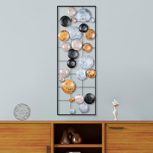 Hand-Painted Decorative Metal Wall Accessory, 32 x 90 x 4 cm | 100% Metal, Unique Color Variations | Perfect for Home Decor & Art Lovers von Hanah Home