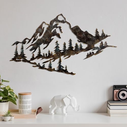 Hand-Painted Decorative Metal Wall Accessory, 70 cm x 40 cm, 100% Metal (1.5 mm) | Unique Art Piece for Home Decor | Lightweight & Stylish von Hanah Home