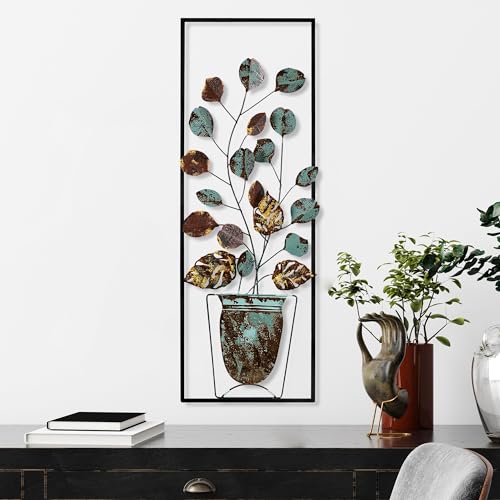 Handmade Decorative Metal Wall Accessory, 32 x 90 x 4 cm | 100% Metal, Unique Hand-Painted Design | Perfect for Home Decor, Adds Elegance & Style von Hanah Home