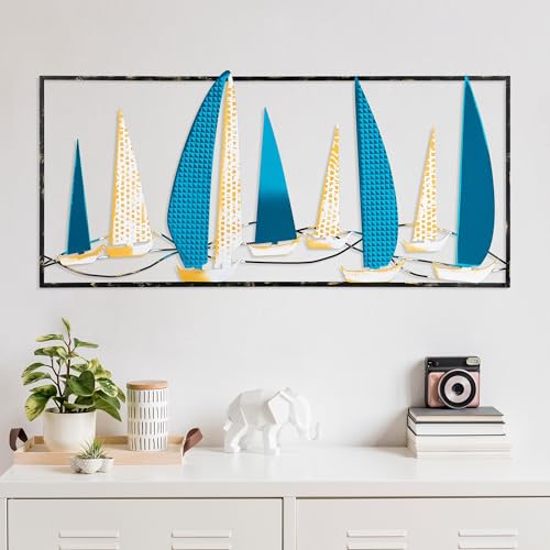 Handmade Decorative Metal Wall Accessory, 40 x 90 cm | 100% Metal (1.5 mm) | Unique Hand-Painted Design, Perfect for Home Decor & Art Lovers von Hanah Home