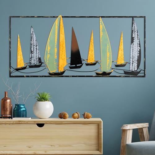 Handmade Decorative Metal Wall Accessory, 40 x 90 cm | 100% Metal (1.5 mm) | Unique Hand-Painted Design, Perfect for Home Decor & Art Lovers von Hanah Home