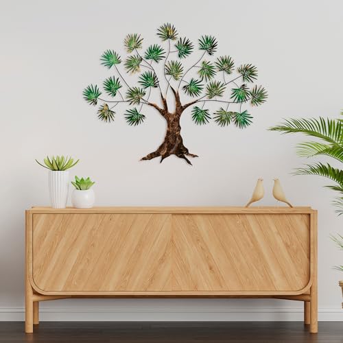 Handmade Decorative Metal Wall Accessory, 90 x 115 cm | 100% Metal (1.5 mm) | Unique Green & Brown Design, Perfect for Home Decor | Wall-Mountable von Hanah Home