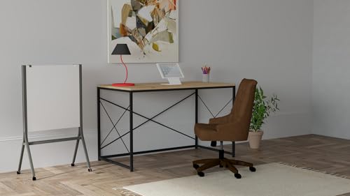 Industrial Study Desk, Sapphire & Black, 121 x 72 x 60 cm | 100% Melamine Coated Particle Board, 18 mm Thick, Metal Frame | Stylish & Durable for Modern Workspaces Industrial Study Desk, Sapphire & Black, 121 x 72 x 60 cm | 100% Melamine Coated Particle Board, 18 mm Thick, Metal Frame | Stylish & Durable for Modern Workspaces von Hanah Home