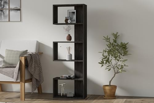 Modern Anthracite Bookshelf, 150 cm Height, 51.8 cm Width | 100% Melamine Coated Particle Board, 18 mm Thick | Wall-Mountable, Scandinavian Design, Numerous Shelves Modern Anthracite Bookshelf, 150 cm Height, 51.8 cm Width | 100% Melamine Coated Particle Board, 18 mm Thick | Wall-Mountable, Scandinavian Design, Numerous Shelves von Hanah Home