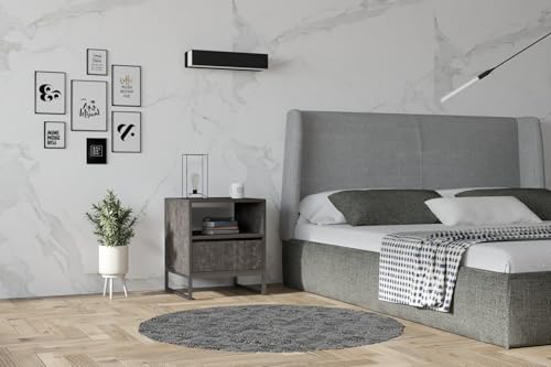 Modern Anthracite Nightstand, 51 x 61 x 51 cm | 100% Melamine Coated Particle Board, 18 mm Thick | Stylish & Functional for Hotel & Home Decor Modern Anthracite Nightstand, 51 x 61 x 51 cm | 100% Melamine Coated Particle Board, 18 mm Thick | Stylish & Functional for Hotel & Home Decor von Hanah Home