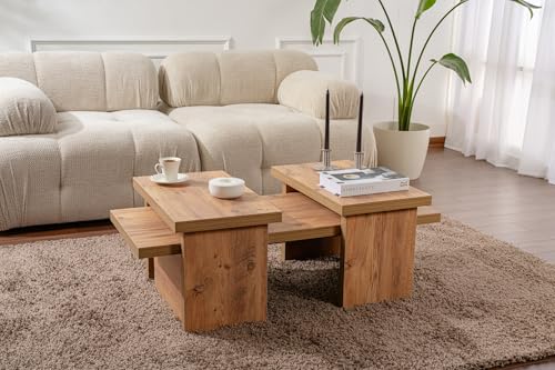 Modern Rustic Coffee Table, Atlantic Pine, 110 x 45 x 18 | Made from 100% melamine coated particle board, Thickness:18 mm | Perfect for Modern Home Office & Study Spaces, Elegant and Functional Design Modern Rustic Coffee Table, Atlantic Pine, 110 x 45 x 18 | Made from 100% melamine coated particle board, Thickness:18 mm | Perfect for Modern Home Office & Study Spaces, Elegant and Functional Design von Hanah Home