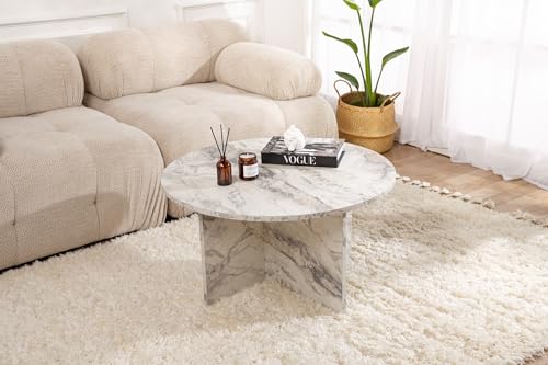 Modern Rustic Coffee Table, Freesia Marble, 80 x 80 x 45 | Made from 100% MDF, Thickness: 18 mm | Perfect for Modern Home Office & Study Spaces, Elegant and Functional Design Modern Rustic Coffee Table, Freesia Marble, 80 x 80 x 45 | Made from 100% MDF, Thickness: 18 mm | Perfect for Modern Home Office & Study Spaces, Elegant and Functional Design von Hanah Home