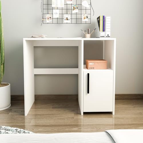 Modern Study Desk, White, 90 x 77.8 x 45 cm | 100% Melamine Coated Particle Board, 18 mm Thick | Stylish & Functional for Home Office & Study Modern Study Desk, White, 90 x 77.8 x 45 cm | 100% Melamine Coated Particle Board, 18 mm Thick | Stylish & Functional for Home Office & Study von Hanah Home